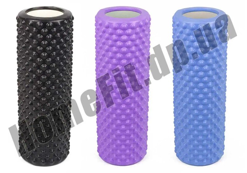 Масажний ролик EasyFit 30-33 см+ЧОХОЛ/валик мфр для йоги, спини та ніг — фото 7