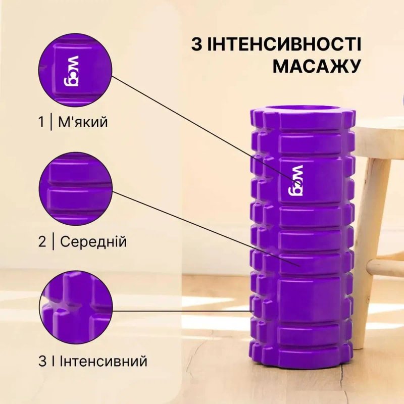 Масажний валик WCG K1 Ролер Фіолетовий — фото 6