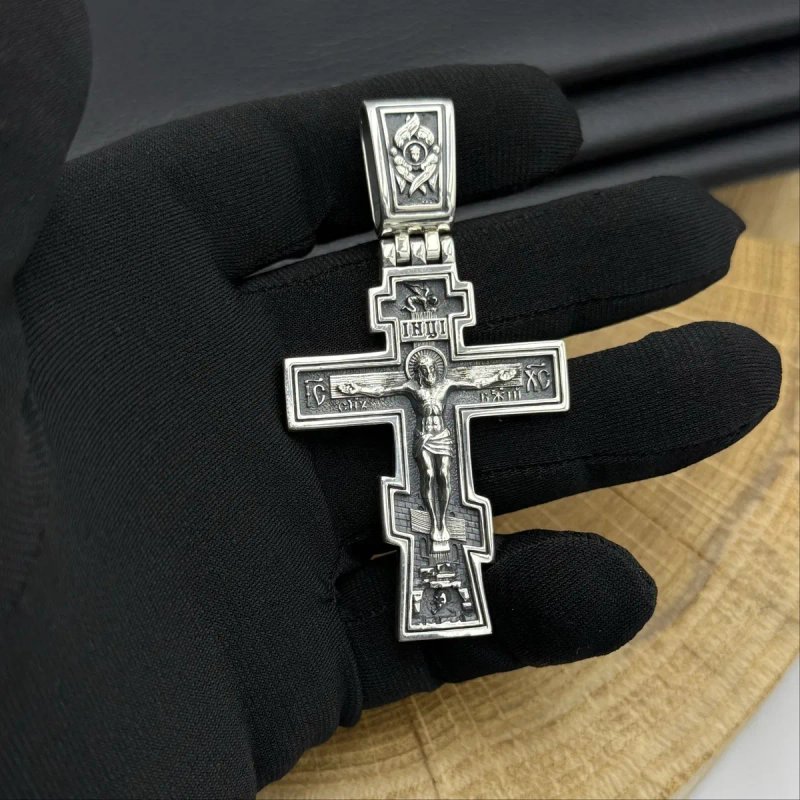Масивний срібний хрестик чоловічий (арт 01) ПРАВОСЛАВНИЙ 33 грама — фото 4