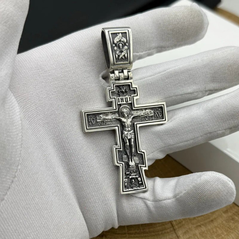 Масивний срібний хрестик чоловічий (арт 01) ПРАВОСЛАВНИЙ 33 грама — фото 6