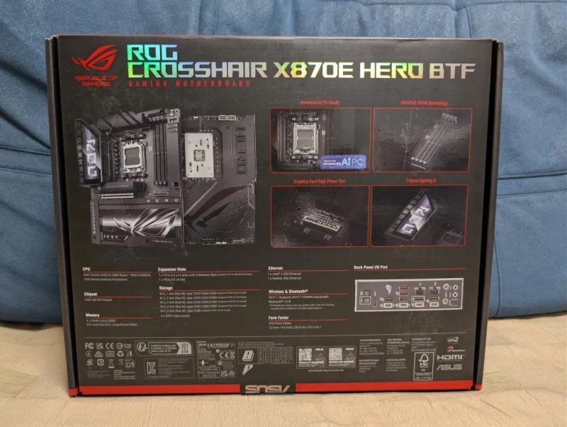 Материнська плата ASUS ROG CROSSHAIR X870E Hero BTF AM5 amd ryzen Нова apex aorus — фото 2