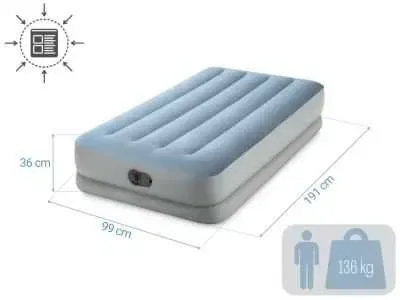Матрас надувной одноместный INTEX 64157 с USB насосом 191х99х36см — фото 5