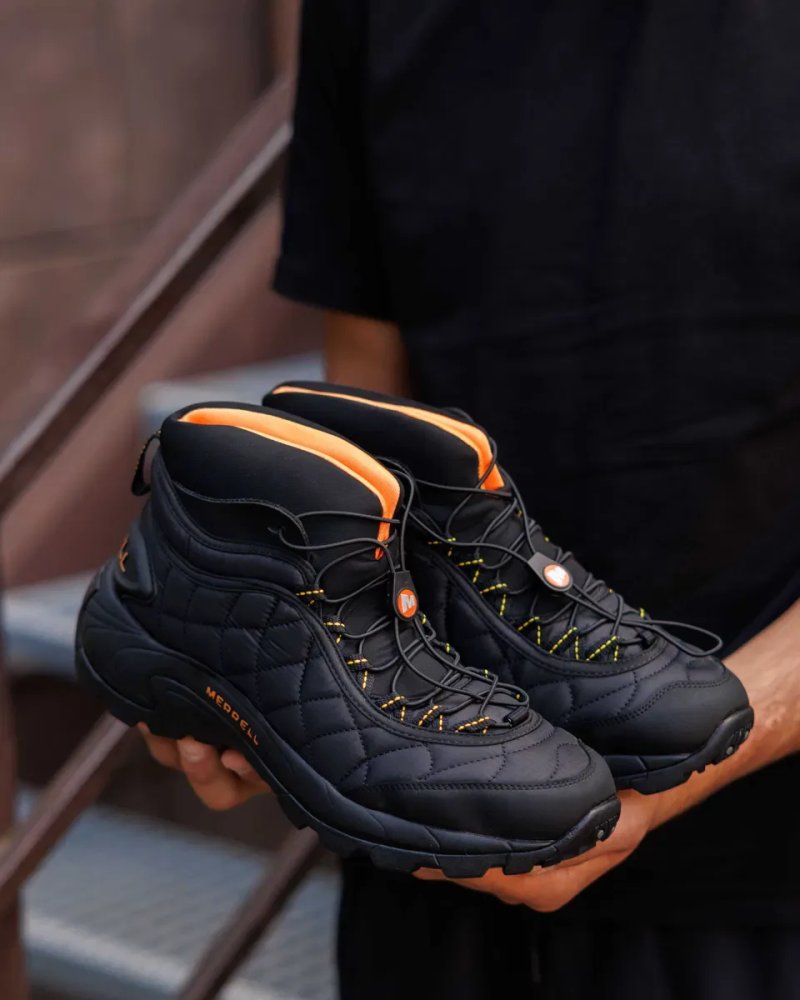 Merrell Ice Cap Moc II Black Orange Високі кросівки чоловічі Мерелли чорні 41 42 43 44 45 46 — фото 3