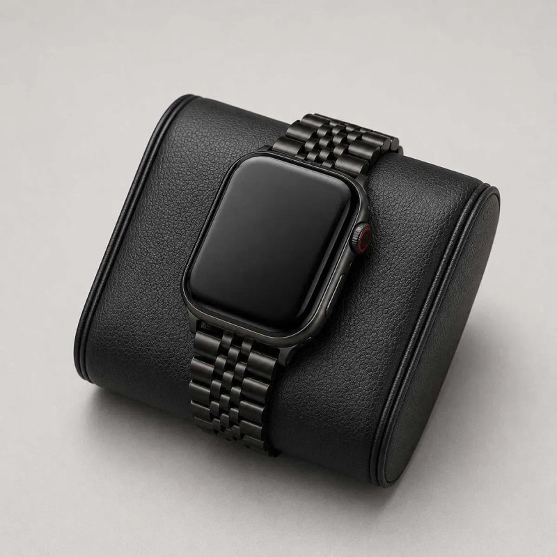 Металевий ремінець Jubilee для Apple Watch на всі серії 49 46 45 44 42 41 40 38мм Ultra Чорний Срібний металлический ремешок браслет — фото 3