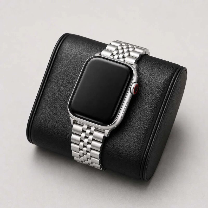 Металевий ремінець Jubilee для Apple Watch на всі серії 49 46 45 44 42 41 40 38мм Ultra Чорний Срібний металлический ремешок браслет — фото 4