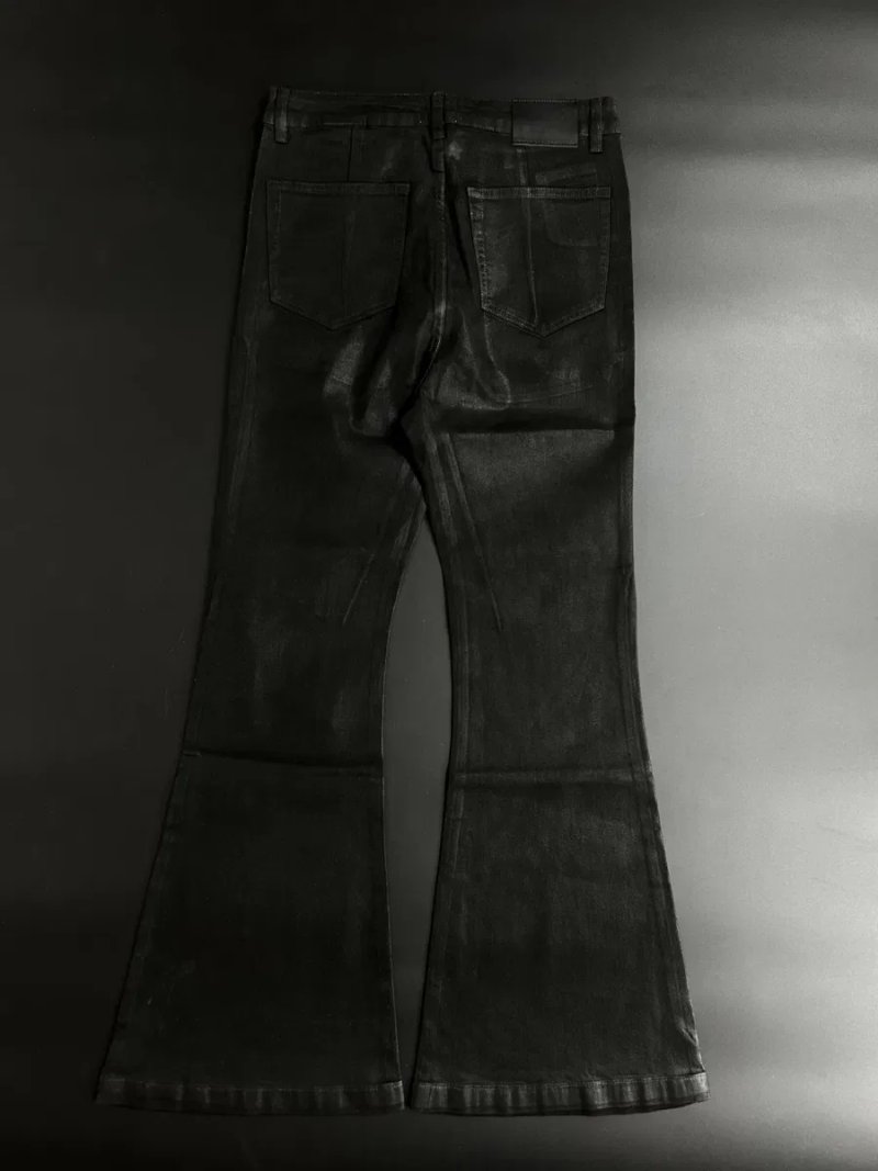 Mijko jeans flared black black джинси чорні кльош  восковані waxed S M L XL — фото 2