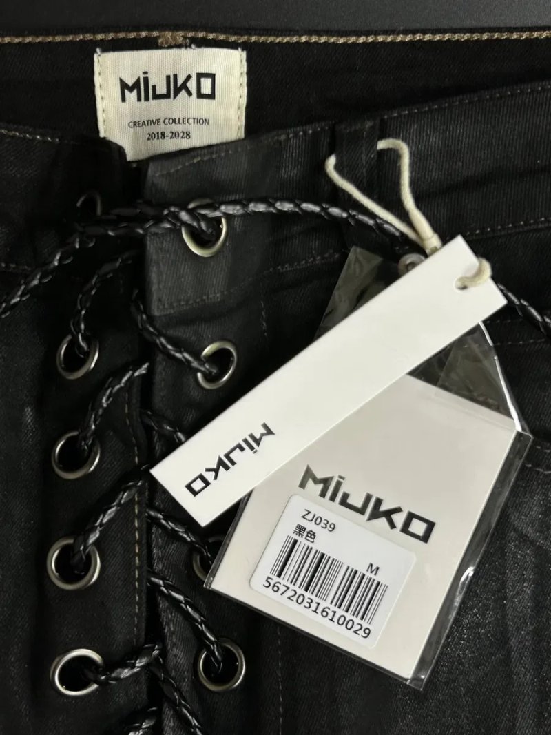 Mijko jeans flared black black джинси чорні кльош  восковані waxed S M L XL — фото 8