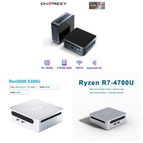 Міні ПК GenMachine Ryzen 5300U, 5600H, 5600H, 4700U, 16/512, 32/512 GB