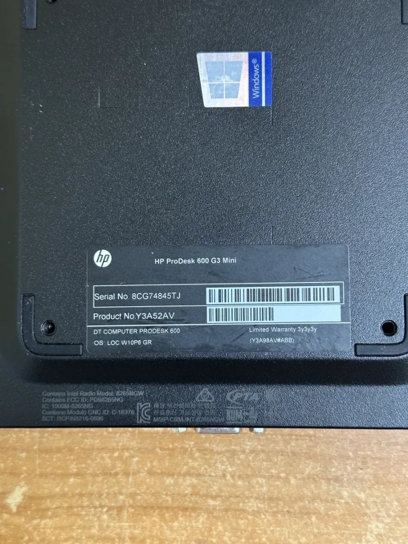 Міні ПК неттоп HP ProDesk 600 G3 Mini/ i3-6100T/ 8gb компютер 80шт — фото 6