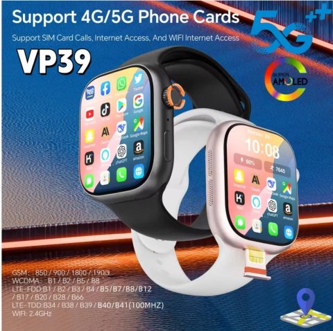 Міні Смартфон - Смарт Годинник Телефон VP39 5G LTE SIM карта GPS Wi‑Fi Bluetooth