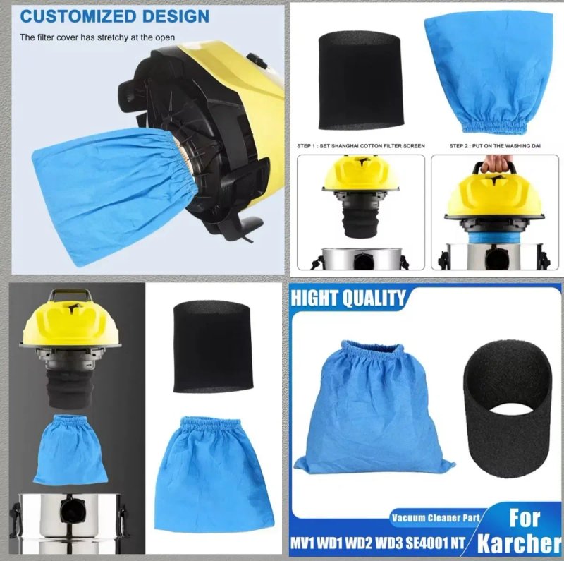 Мішки фільтр WD3, WD2+.Мешок  для пылесоса Karcher WD3,Комплект 5шт — фото 5