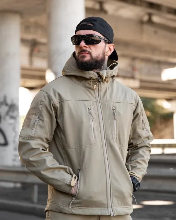 Міська тактична куртка MAXIMUS софтшел coyot / кілька кольорів у наявності тактична військова демісезонна куртка на флісі на осінь весна рання зима/ — фото 8