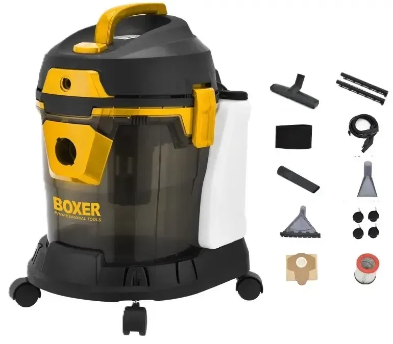 Миючий промисловий пилосос 15 л. BOXER BX-3232 2400 Вт. для вологого та сухого прибирання моющий пылесос — фото 2