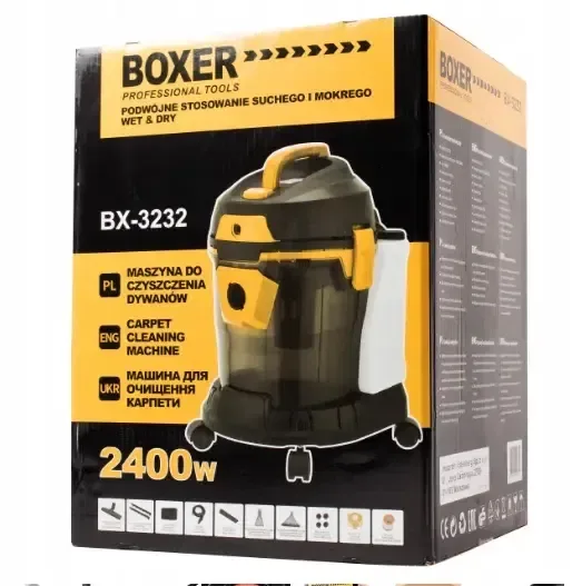 Миючий промисловий пилосос 15 л. BOXER BX-3232 2400 Вт. для вологого та сухого прибирання моющий пылесос — фото 6