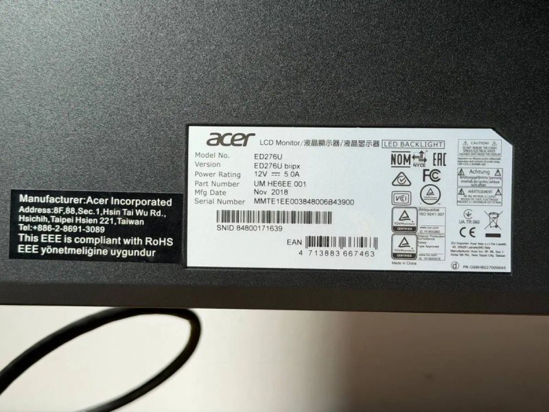 Монітор Acer 27″ / 2K QHD / HDMI / DisplayPort — 3 шт. — фото 2