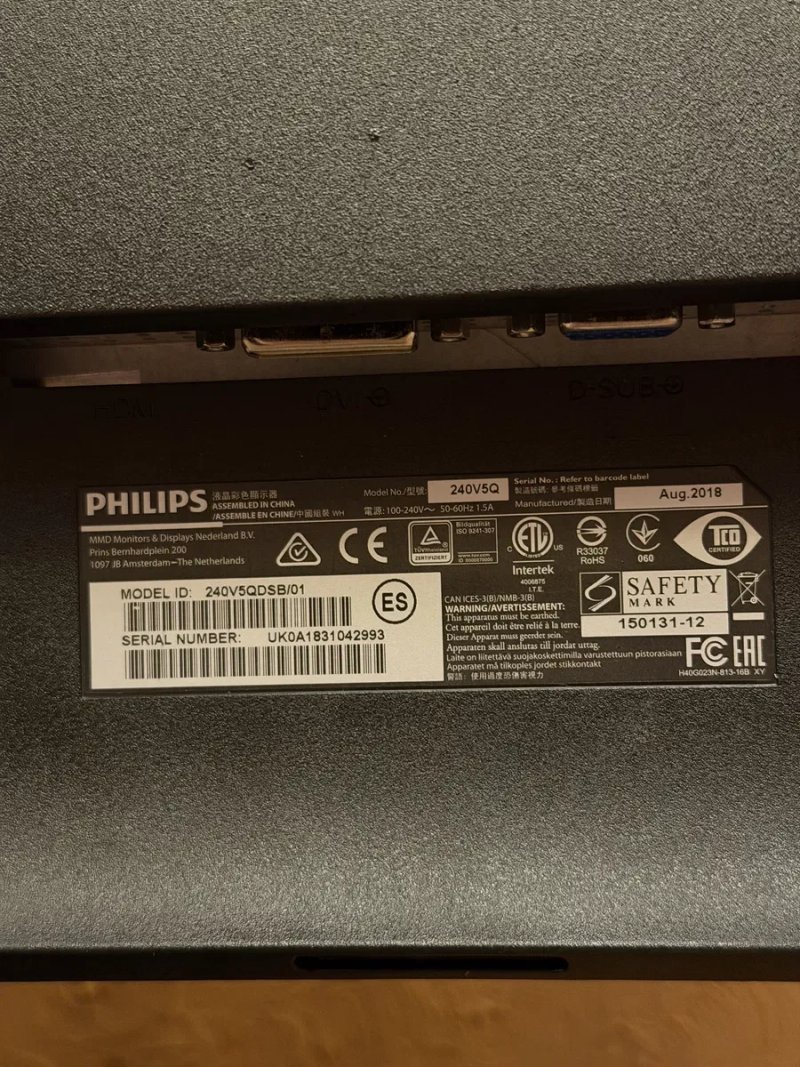 Монітор Philips 240V5Q 23.8" IPS Full HD HDMI/DVI/VGA — фото 4