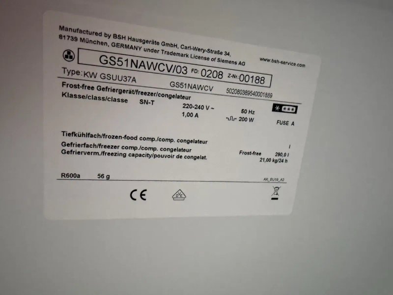 Морозильная камера Siemens GS51NAWCV 290 л. No  Frost Німеччина магаз Технодом — фото 7