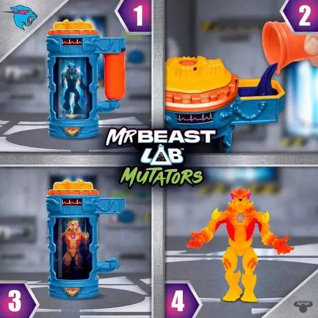 Mr Beast Lab містер Біст бист лабораторія перетворення Пантера мутаторс набір MrBeast fire Станція перетворення вогняна помаранчева оранжевая 124285 — фото 4