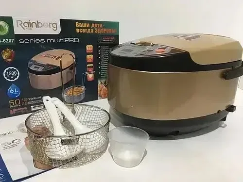 Мультиварка Rainberg RB-6207 1500W, 12 програм, 6L. Мультиварка тефлонова с фритюрницею — фото 5