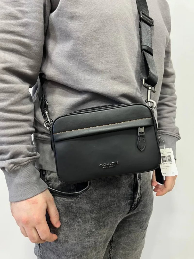 Мужская сумка коач чорная/ Чоловіча сумка через плече coach — фото 6