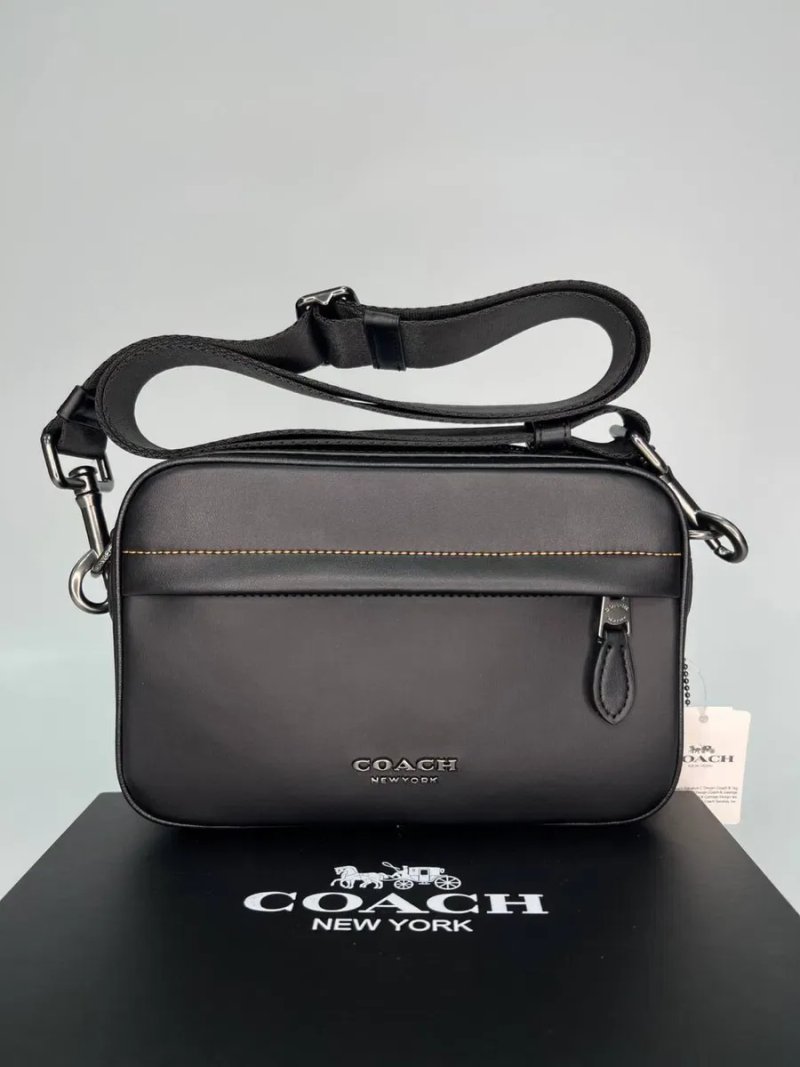 Мужская сумка коач чорная/ Чоловіча сумка через плече coach — фото 7