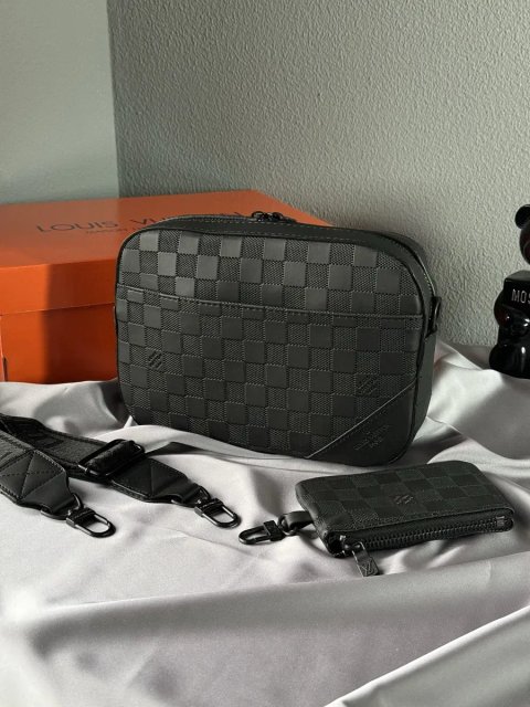 Мужская сумка Louis Vuitton чоловіча сумка барсетка месенджер клатч через плече дуо 2в1 крос боді