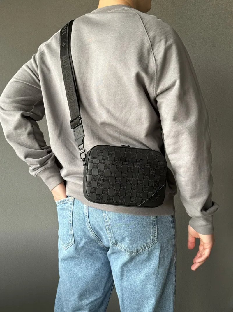 Мужская сумка Louis Vuitton чоловіча сумка барсетка месенджер клатч через плече дуо 2в1 крос боді — фото 4