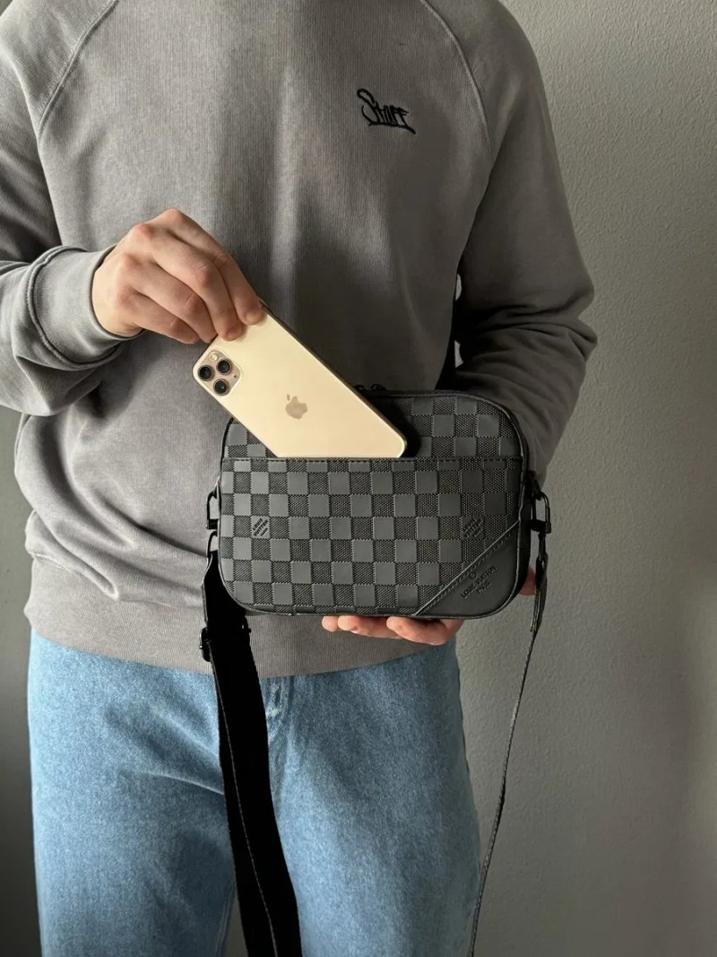 Мужская сумка Louis Vuitton чоловіча сумка барсетка месенджер клатч через плече дуо 2в1 крос боді — фото 6