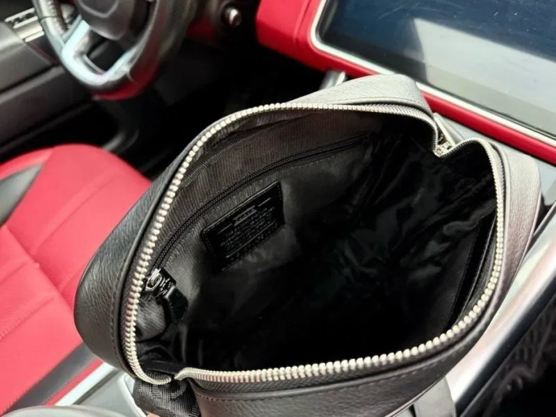 Мужская сумка на через плече  с натуральной кожи Coach чоловіча сумка — фото 7