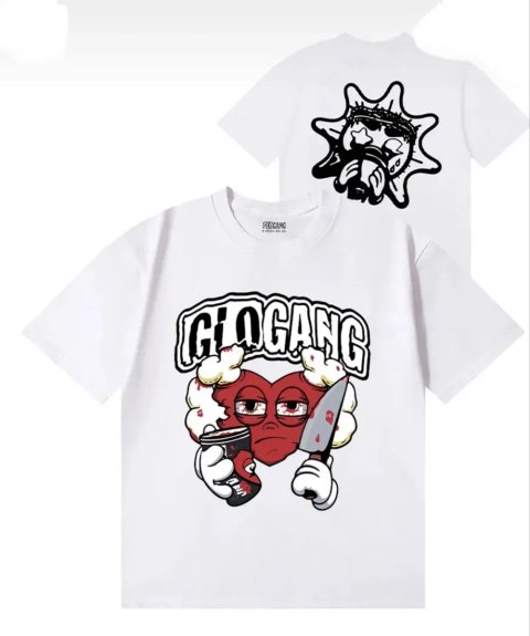 Мужские футболки Glo Gang Logo унисекс гло гэнг тишка черная белая