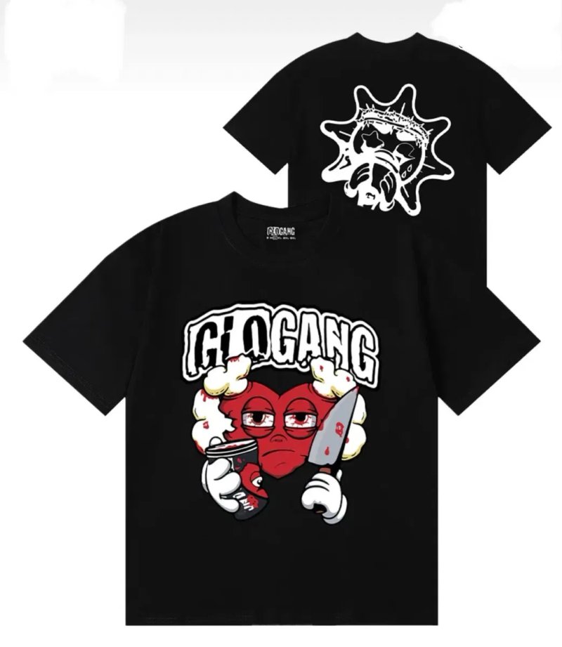 Мужские футболки Glo Gang Logo унисекс гло гэнг тишка черная белая — фото 2