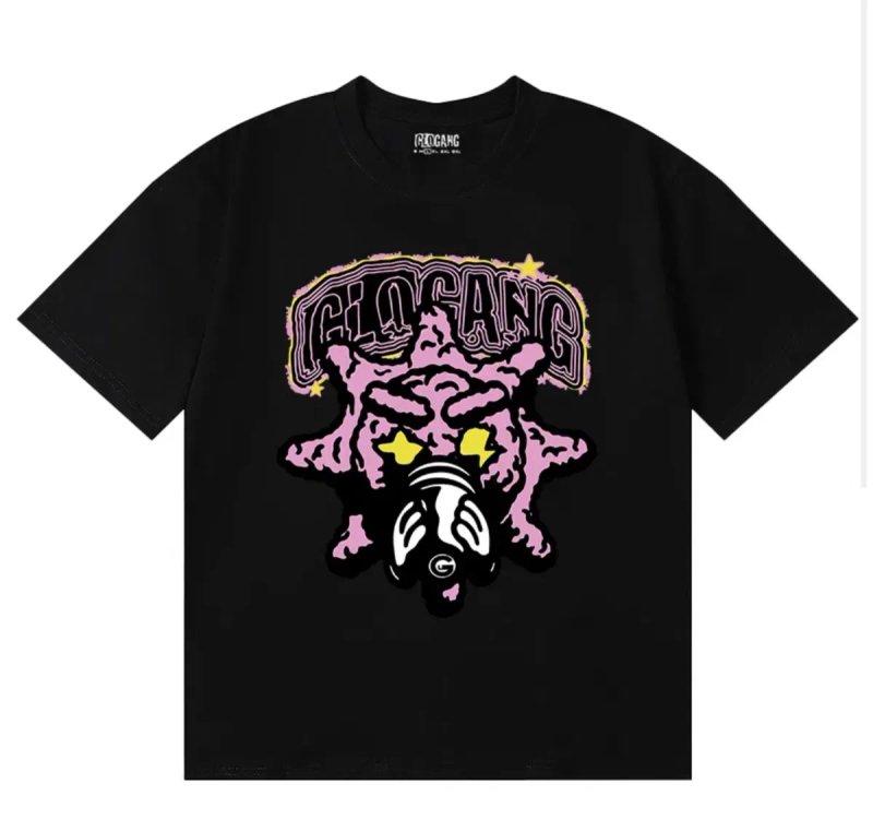 Мужские футболки Glo Gang Logo унисекс гло гэнг тишка черная белая — фото 4