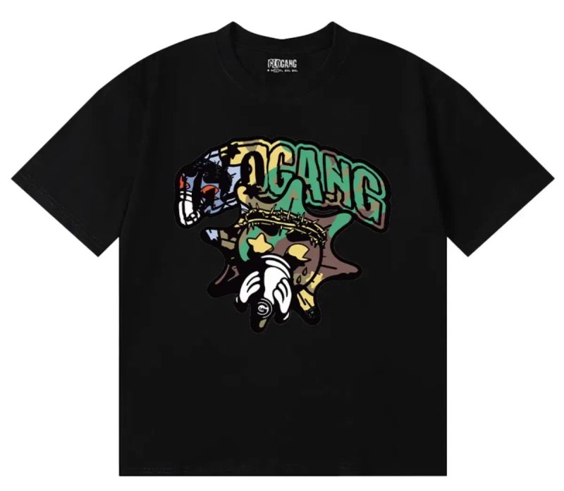 Мужские футболки Glo Gang Logo унисекс гло гэнг тишка черная белая — фото 5