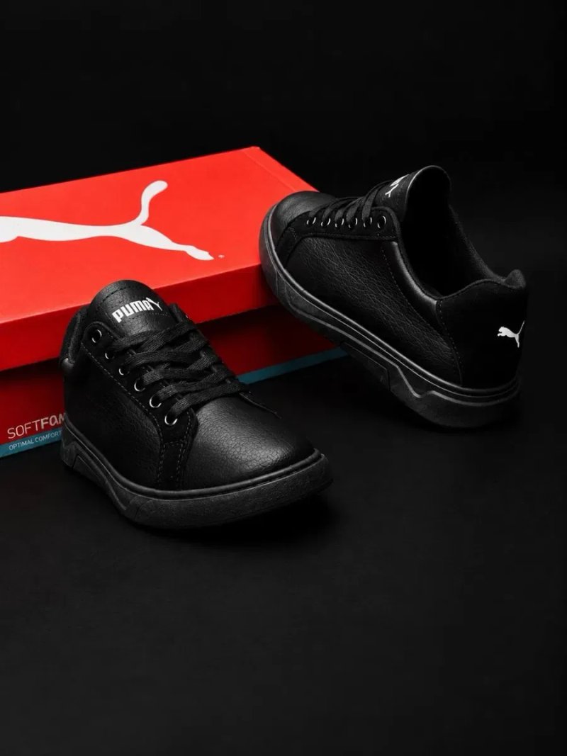 Мужские кожаные кроссовки Puma размеры 40-45 Натуральная кожа Кросовки черные для мужчин на осень — фото 8