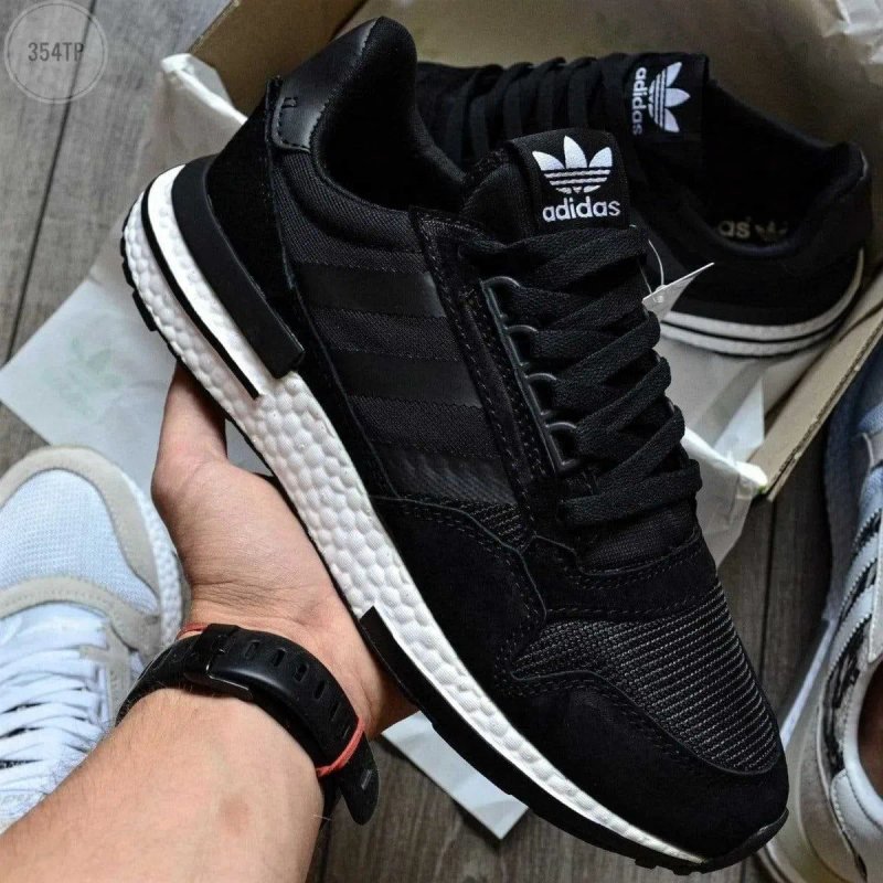 Мужские кроссовки Adidas ZX 500 RM Black/White Premium. 41-45 — фото 2