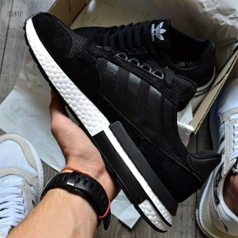 Мужские кроссовки Adidas ZX 500 RM Black/White Premium. 41-45 — фото 6
