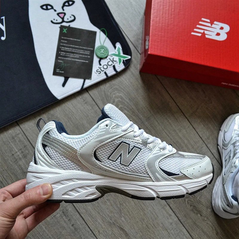 Мужские кроссовки New Balance 'White/Silver/Navy' Размеры 40-44 — фото 8