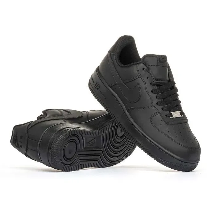Мужские кроссовки Nike Air Force 1 Black Premium. Размеры 41-45 — фото 3