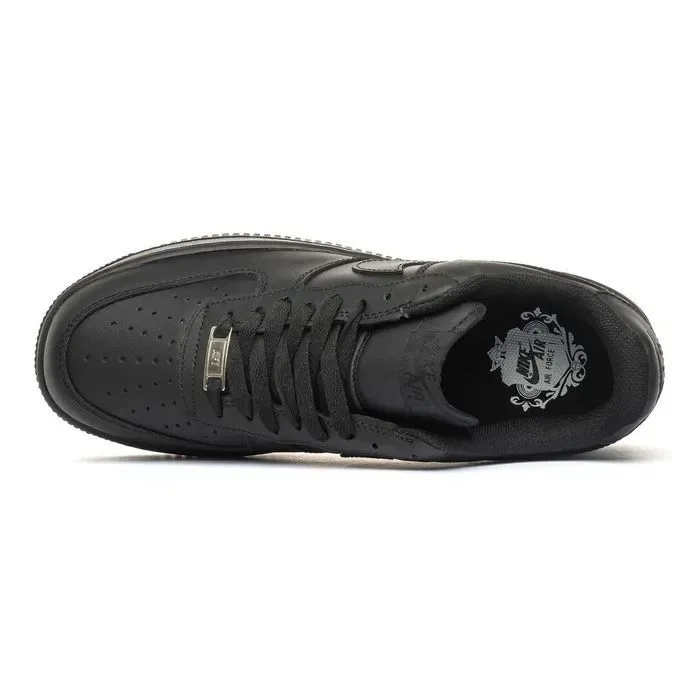 Мужские кроссовки Nike Air Force 1 Black Premium. Размеры 41-45 — фото 6