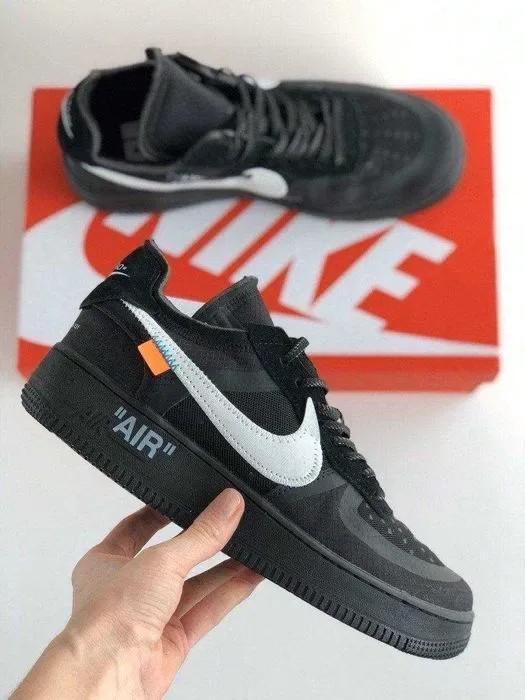 Мужские кроссовки Nike Air Force 1 Low Off-White Black. 40-45 — фото 2