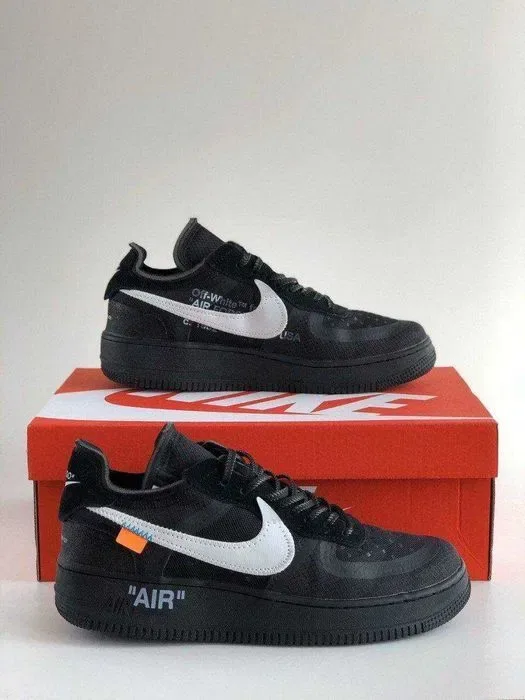 Мужские кроссовки Nike Air Force 1 Low Off-White Black. 40-45 — фото 3