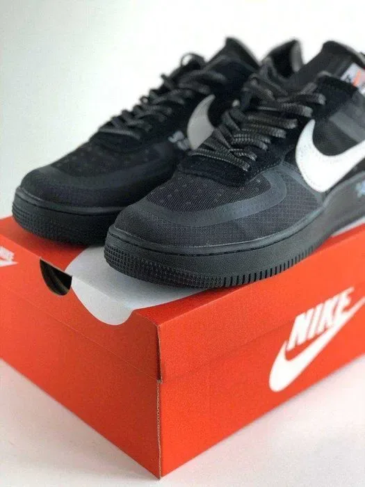 Мужские кроссовки Nike Air Force 1 Low Off-White Black. 40-45 — фото 4
