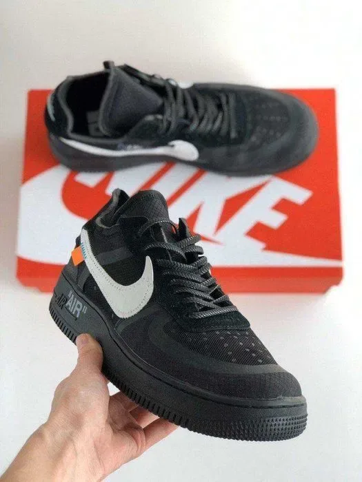 Мужские кроссовки Nike Air Force 1 Low Off-White Black. 40-45 — фото 6