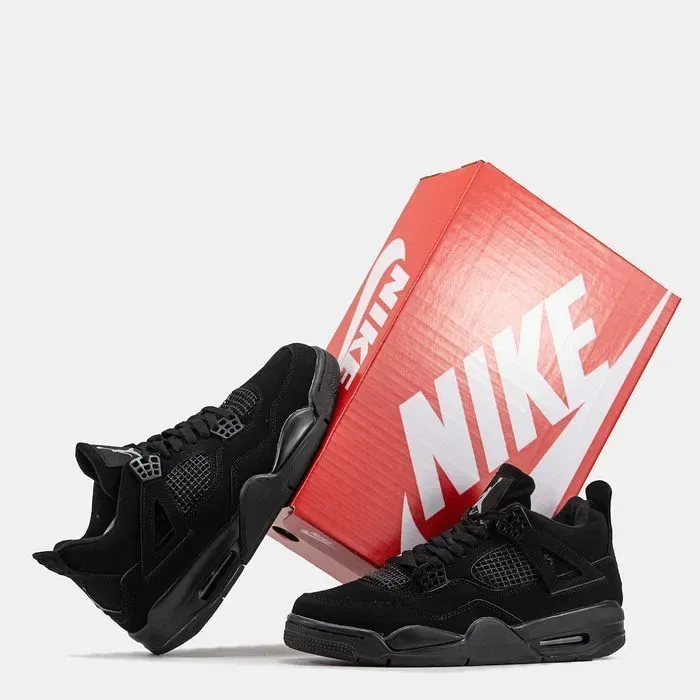 Мужские кроссовки Nike Air Jordan 4 Cat Full Black. Размеры 40-46 — фото 2