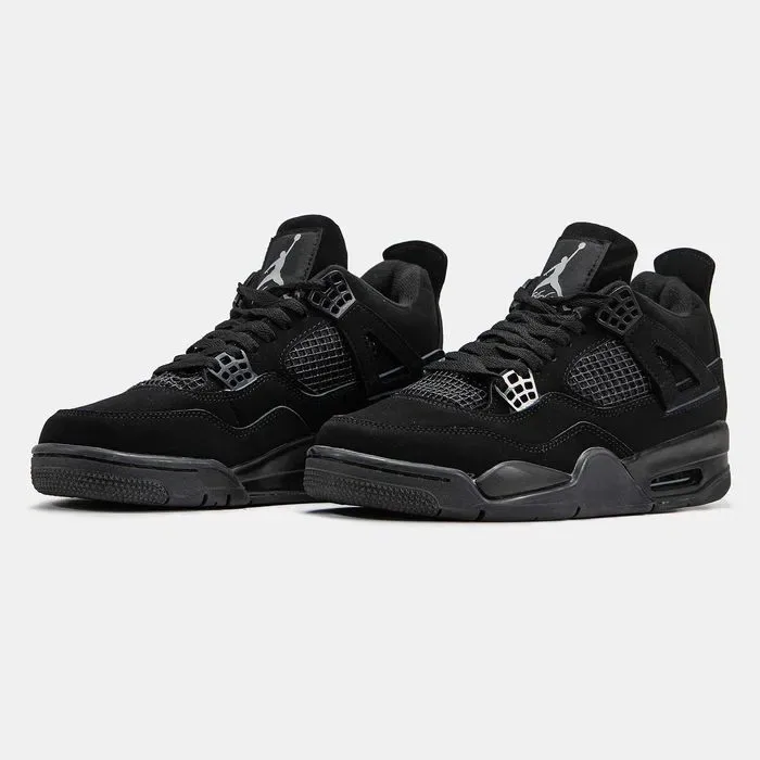 Мужские кроссовки Nike Air Jordan 4 Cat Full Black. Размеры 40-46 — фото 3