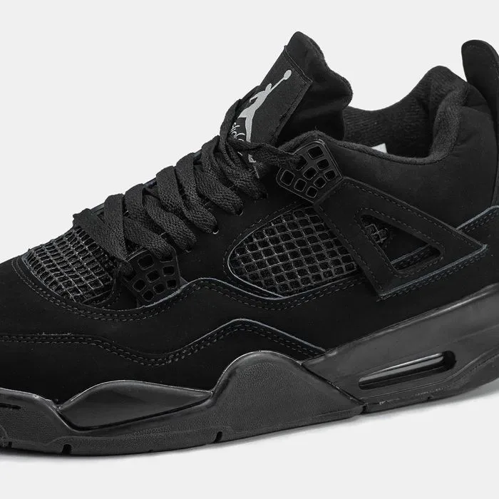 Мужские кроссовки Nike Air Jordan 4 Cat Full Black. Размеры 40-46 — фото 4
