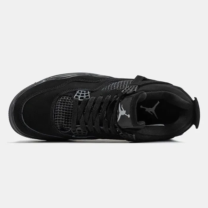 Мужские кроссовки Nike Air Jordan 4 Cat Full Black. Размеры 40-46 — фото 6