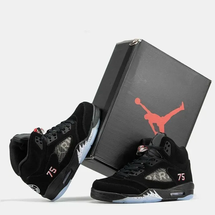 Мужские кроссовки Nike Air Jordan 5 x PSG Black. 40-45 — фото 2