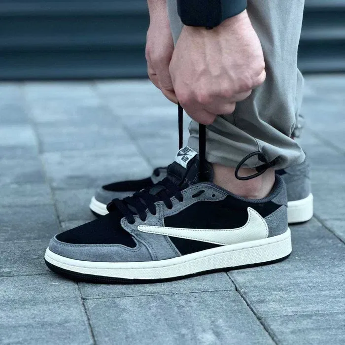 Мужские кроссовки Nike Air Jordan Retro 1 Low "Flagment Travis Scott" — фото 5