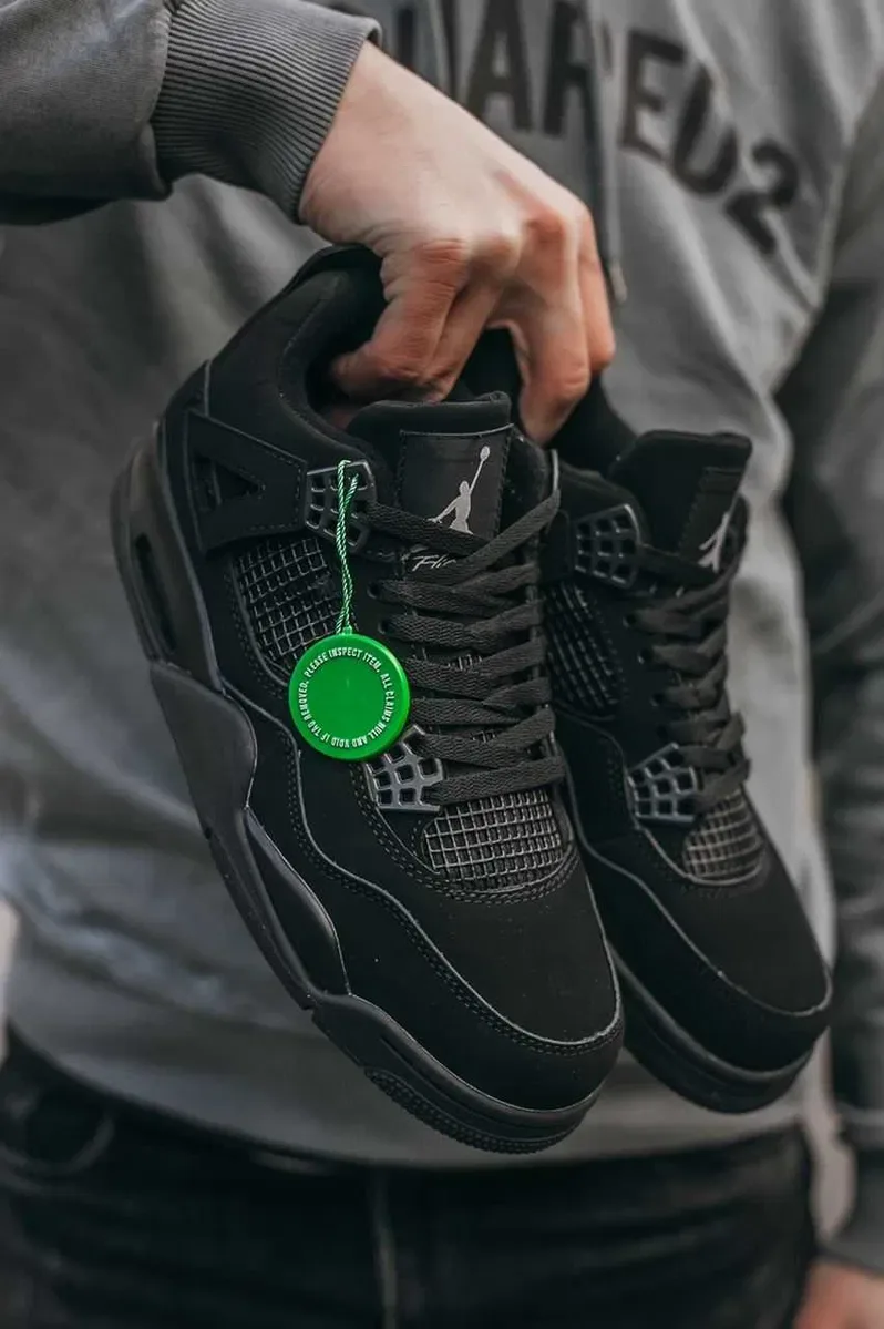 Мужские кроссовки Nike Air Jordan Retro 4 "Black Cat" Размеры 40-45 — фото 2